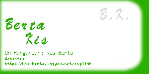 berta kis business card